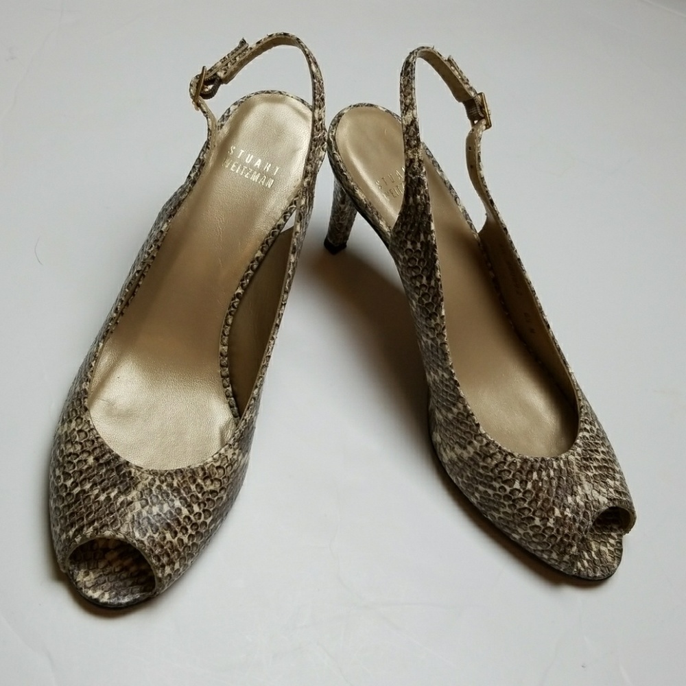 Stuart Weitzman Open Toe Pumps Size 8.5 - image 1